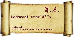Madarasi Arszlán névjegykártya